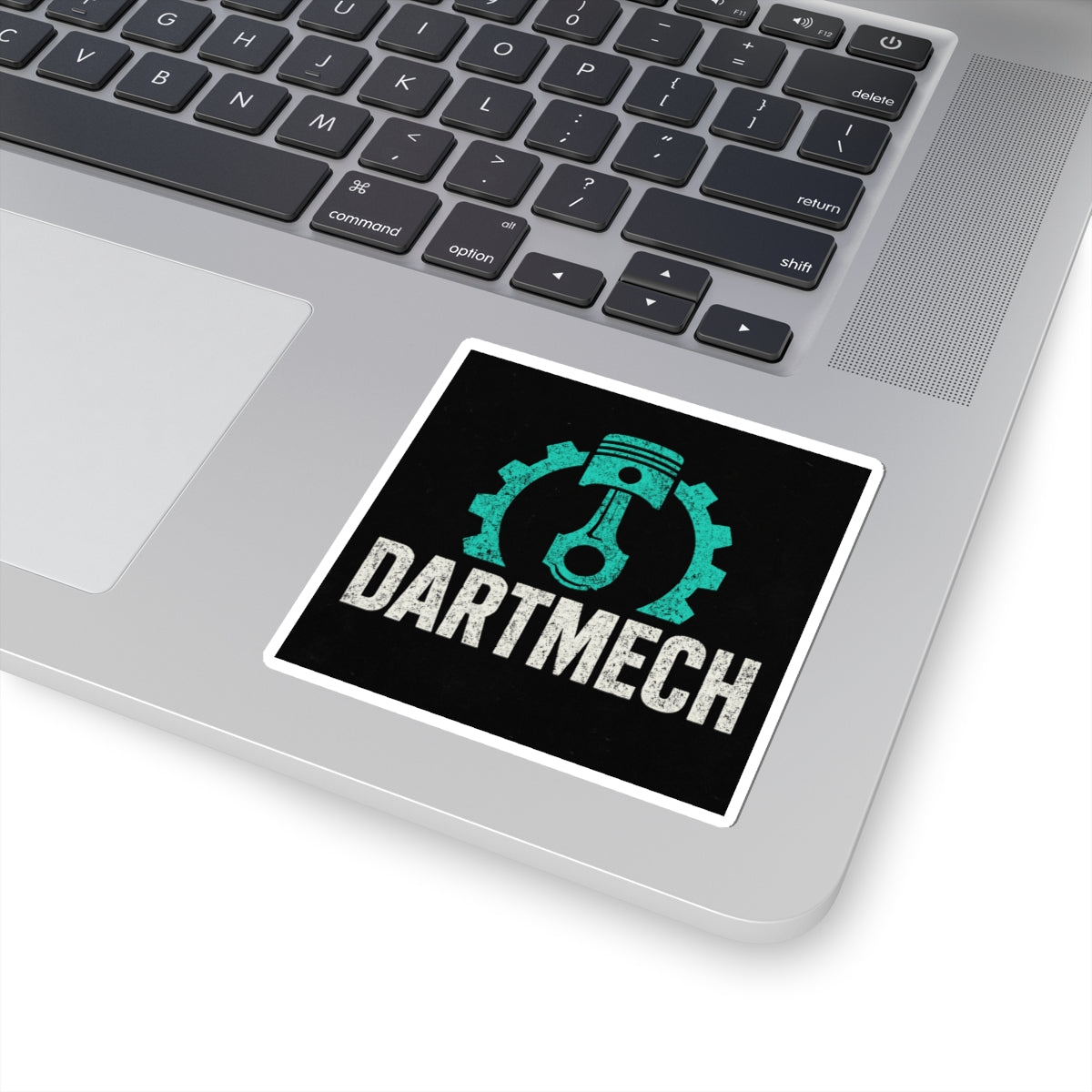 DartMech Piston & Gear Kiss-Cut Sticker — Mechanic Technician Laptop Decal
