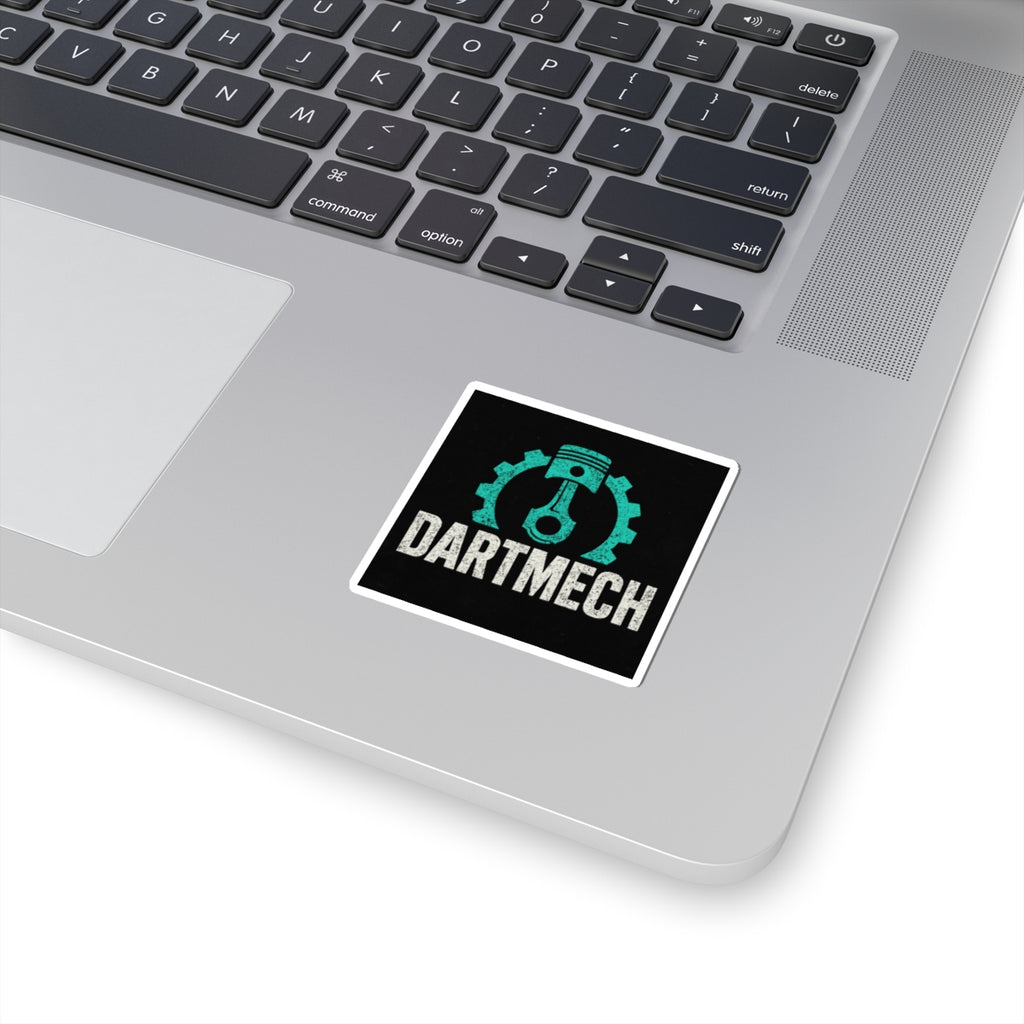 DartMech Piston & Gear Kiss-Cut Sticker — Mechanic Technician Laptop Decal