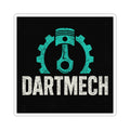 DartMech Piston & Gear Kiss-Cut Sticker — Mechanic Technician Laptop Decal